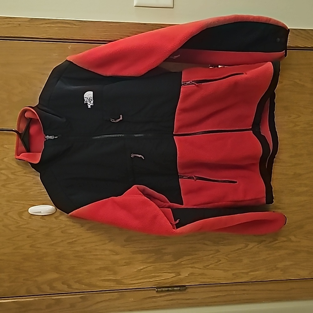 Mens The North Face full zip red and black